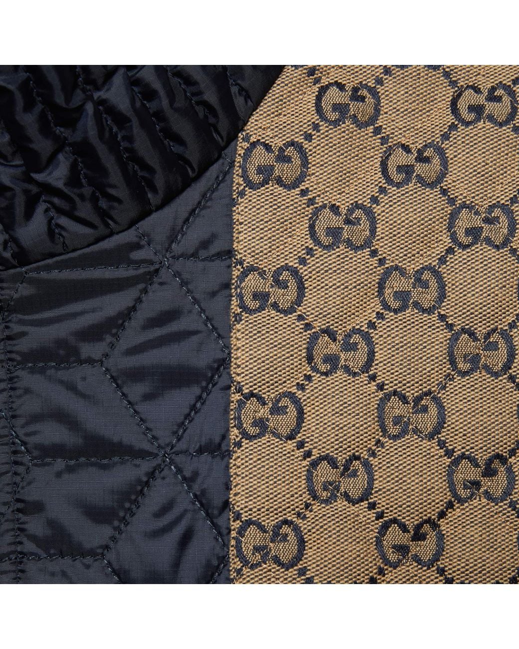 Gucci Blue Quilted Gg-Detail Jacket for men