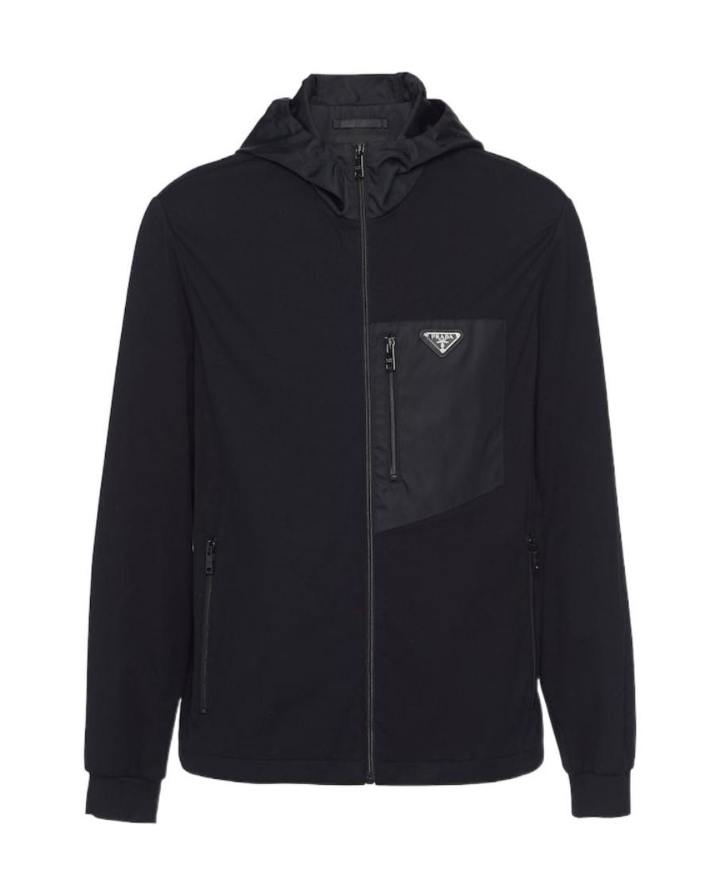 Prada Blue Technical Cotton And Re-Nylon Cardigan for men