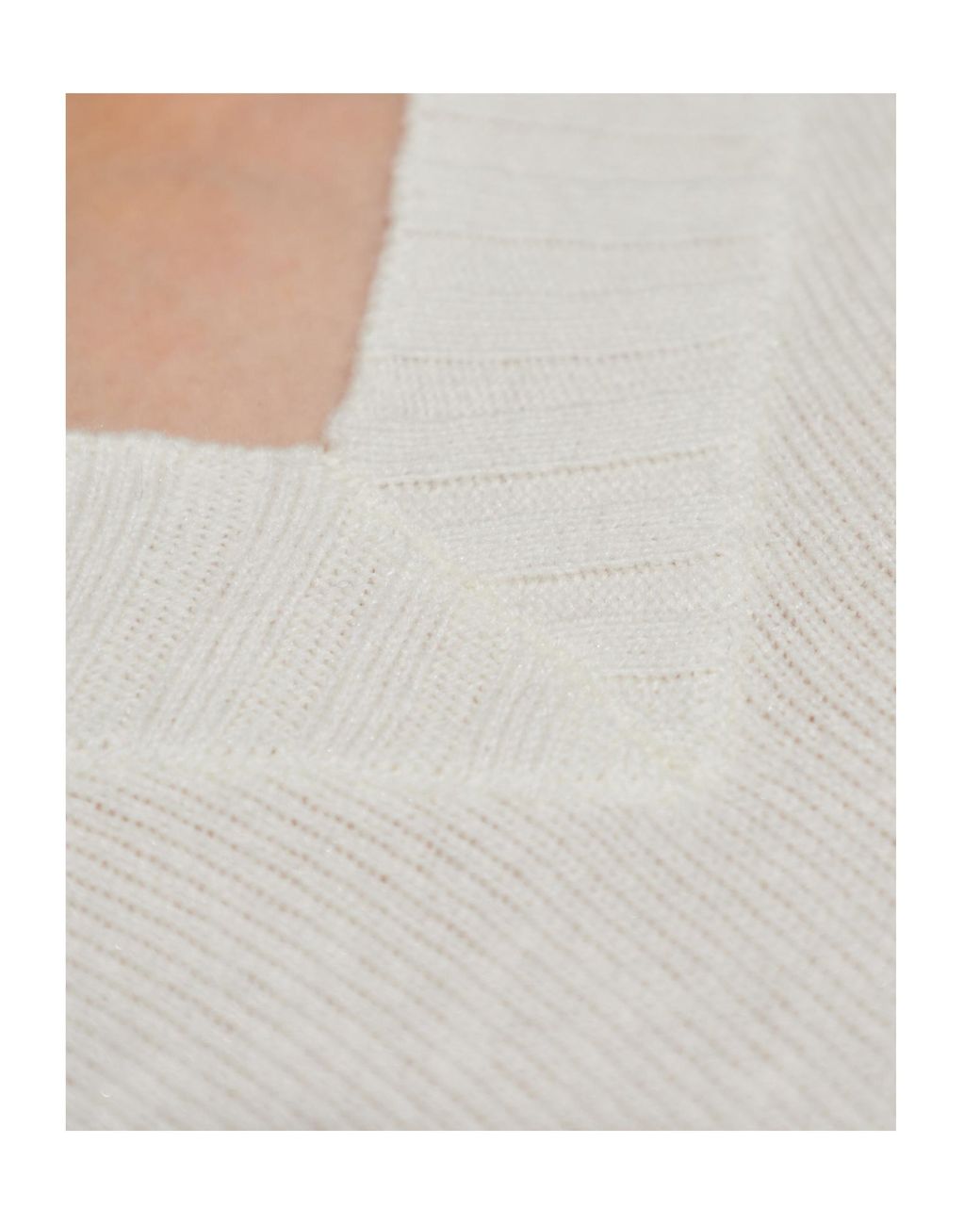 Fabiana Filippi White V-Neck Knitted Jumper