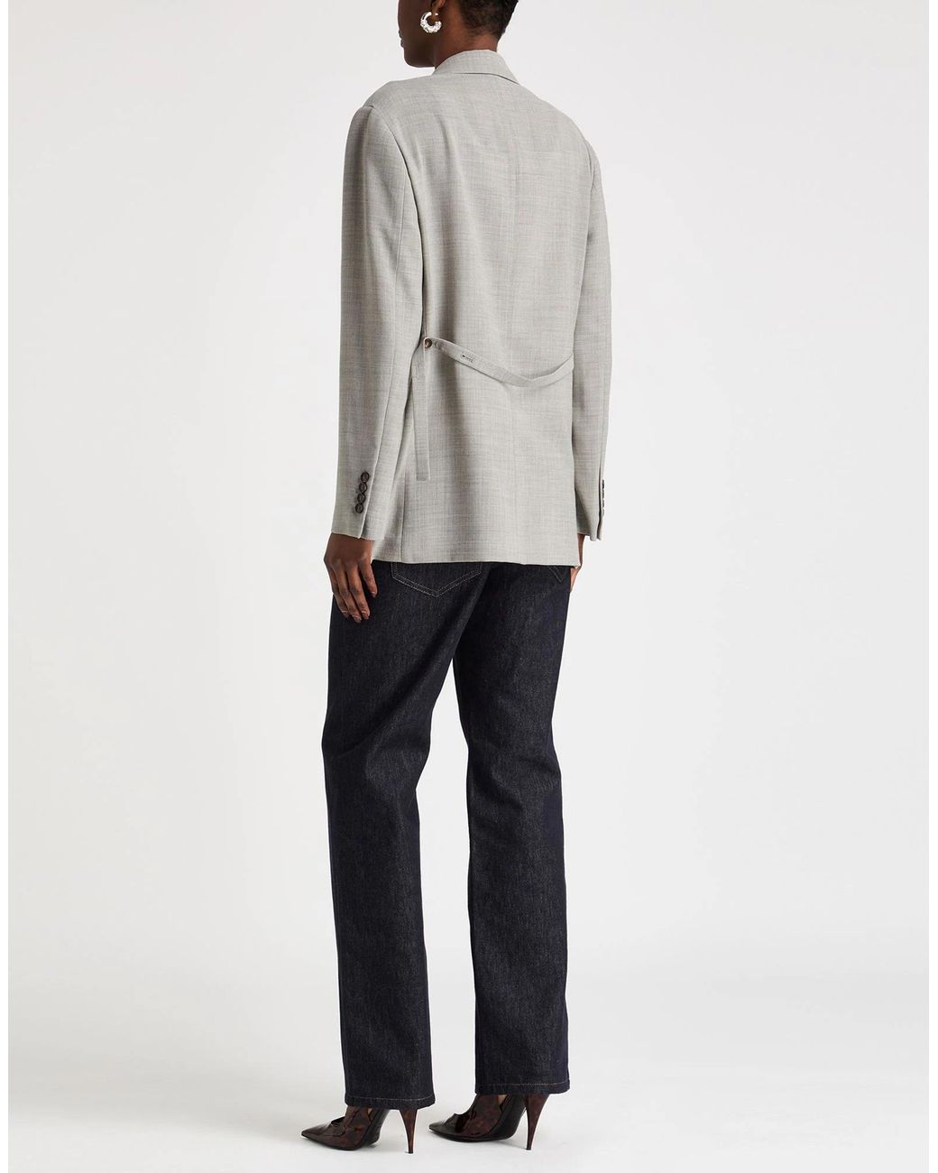 Brunello Cucinelli Gray Single-Breasted Blazer