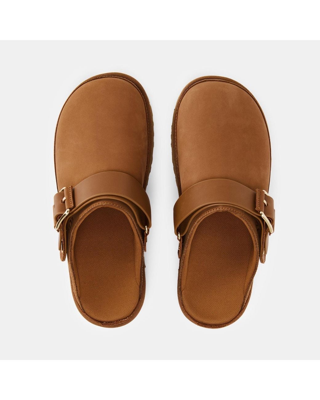 Ugg Brown Logo Details Mules