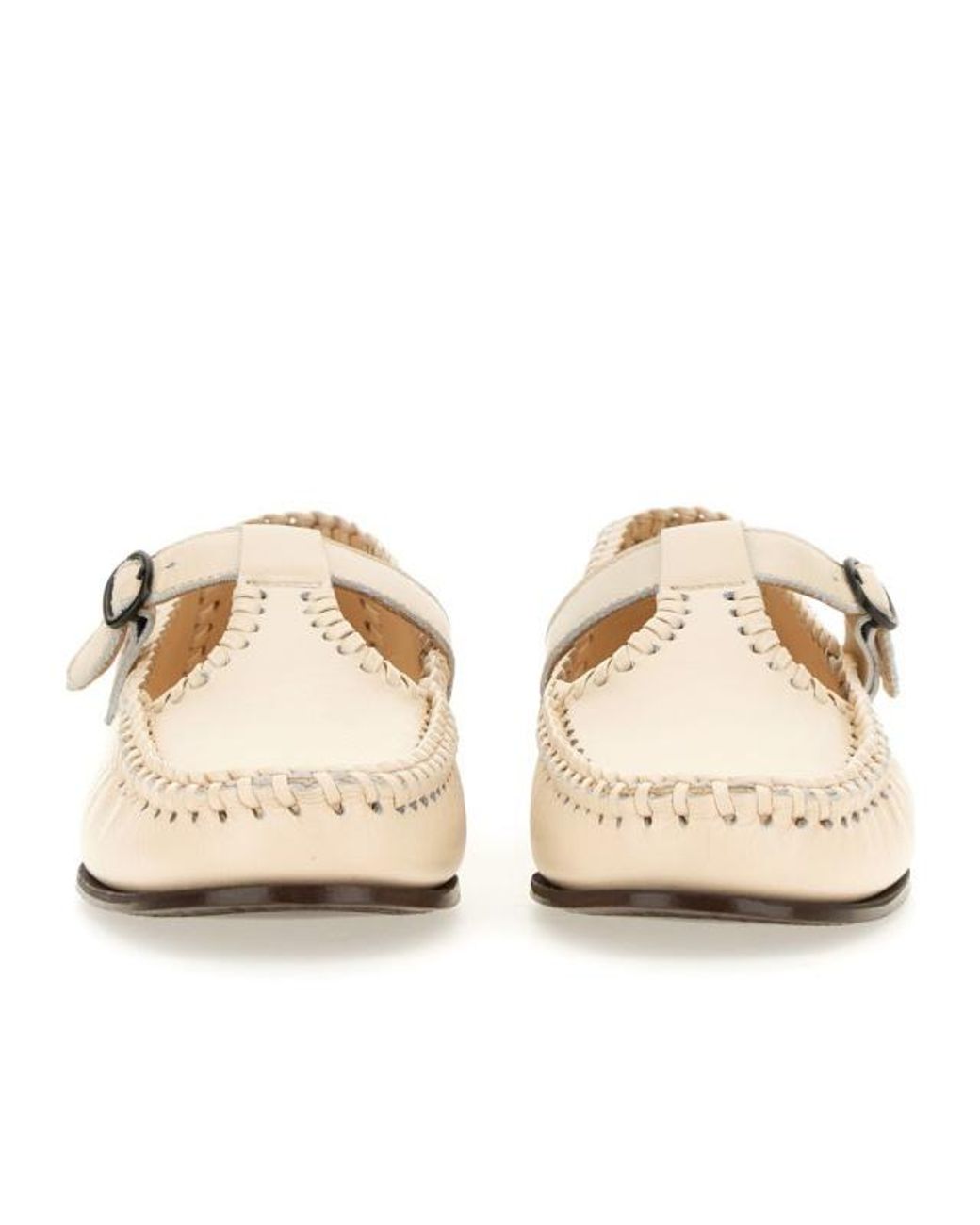 Hereu Natural Alcover T-Bar Strap Moccasins