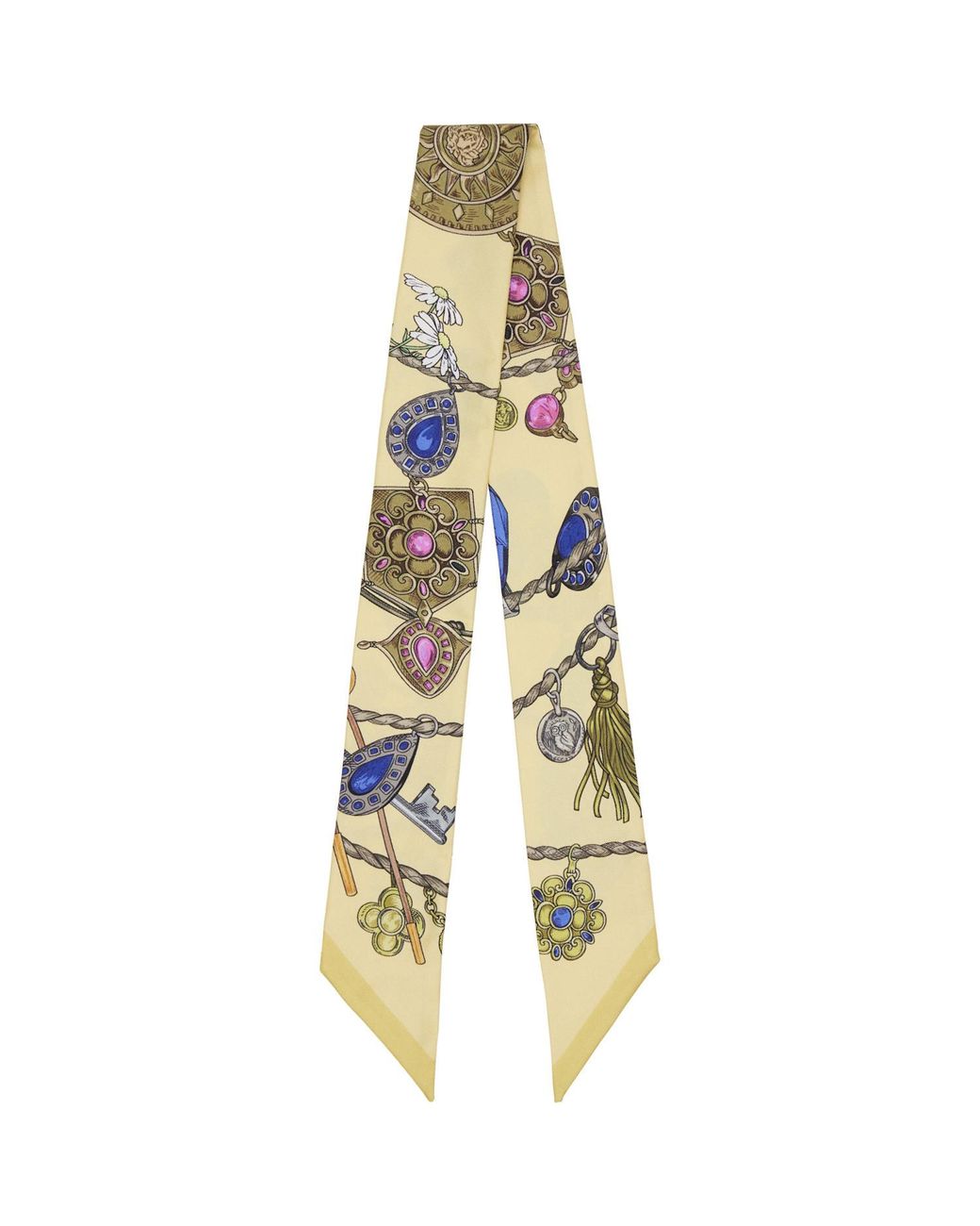 Versace Metallic Pattern-Printed Skinny Scarf
