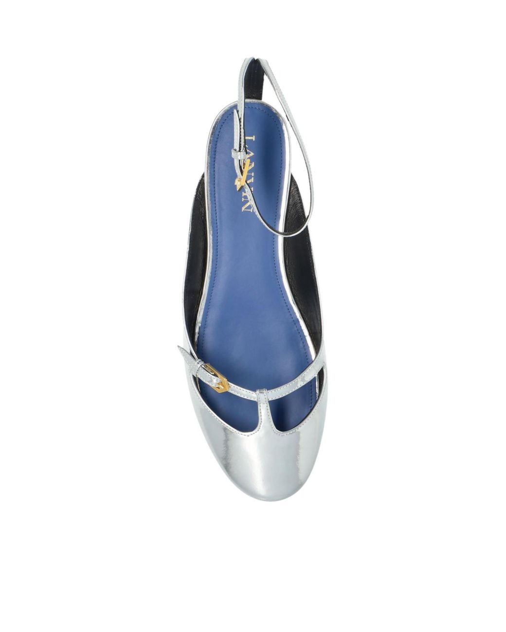 Lanvin White Rutenium Mary-Jane Ballerinas