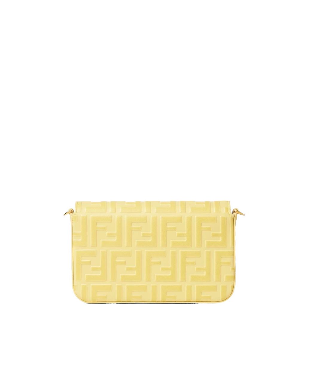 Fendi Yellow Embossed Chain Wallet