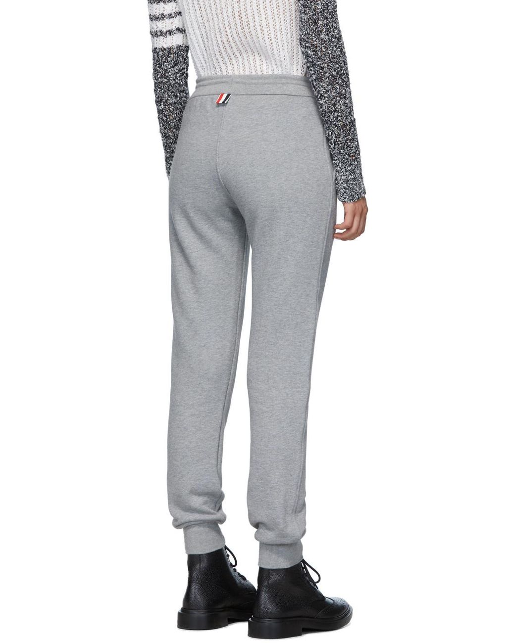 Thom Browne Gray Rwb Side Stripe Sweatpants