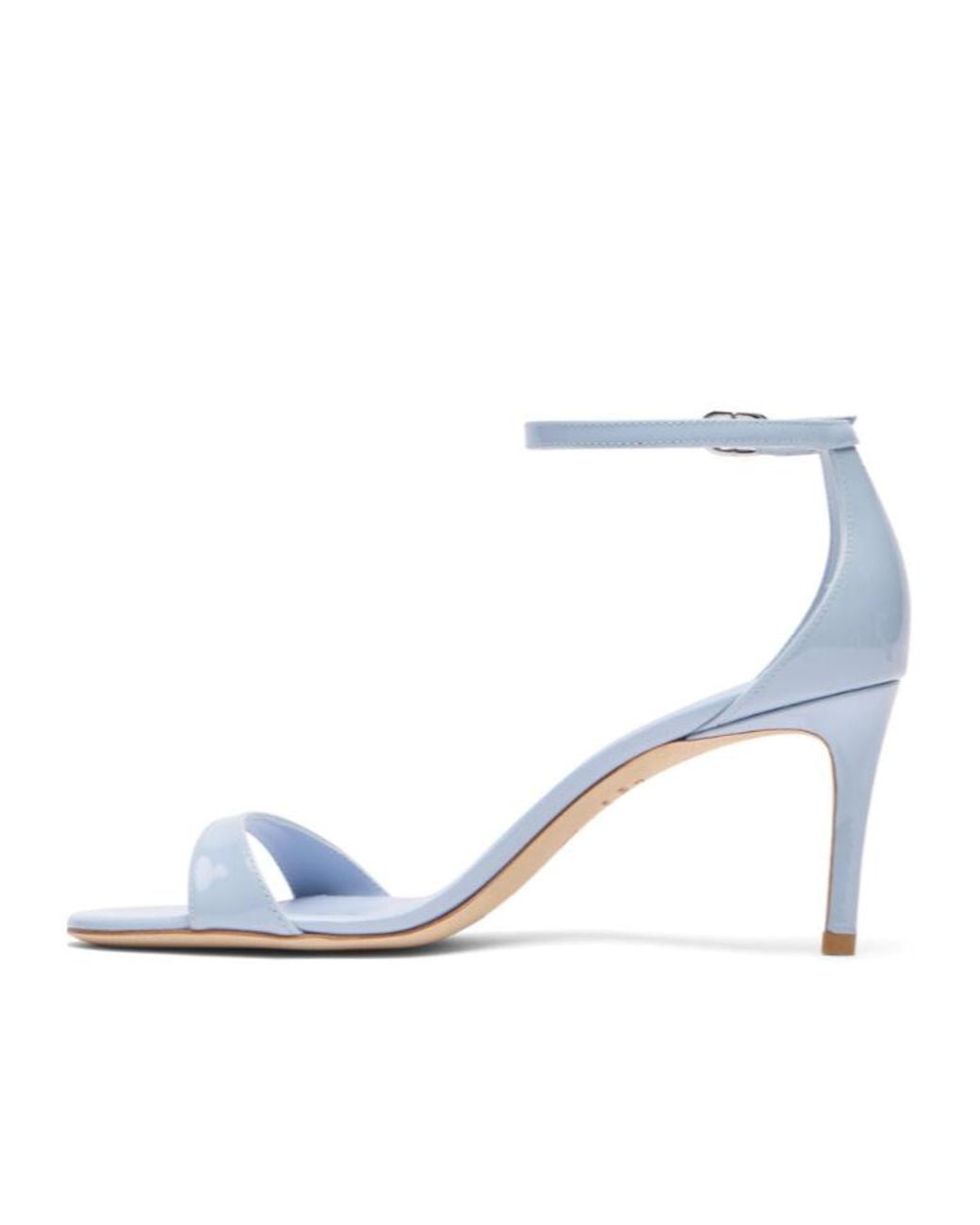 Stuart Weitzman White Round-Headed High-Heeled Sandals