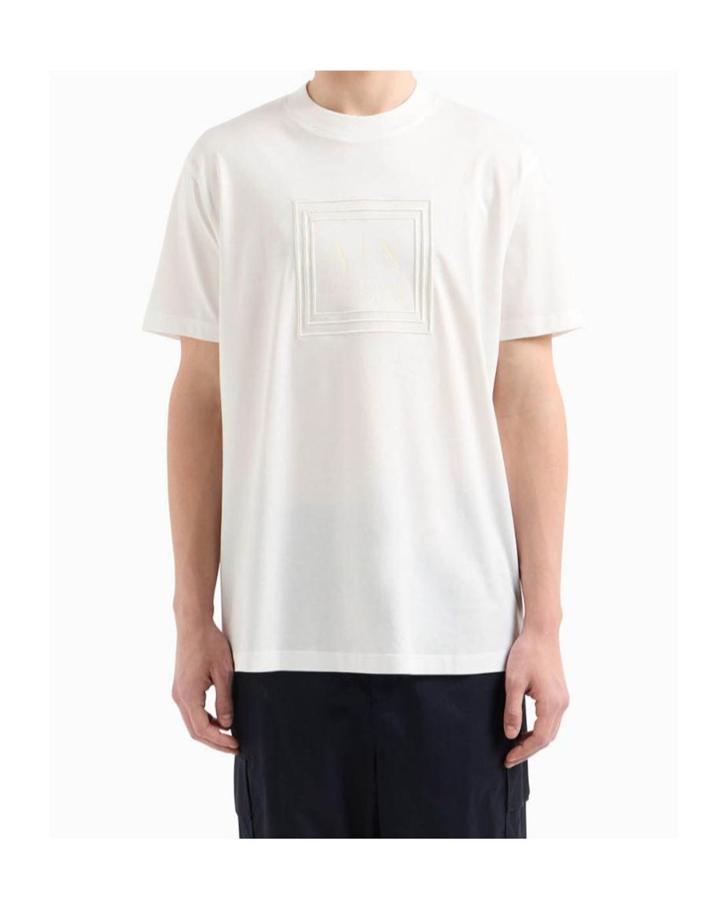 ARMANI EXCHANGE White Regular T-Shirt for men