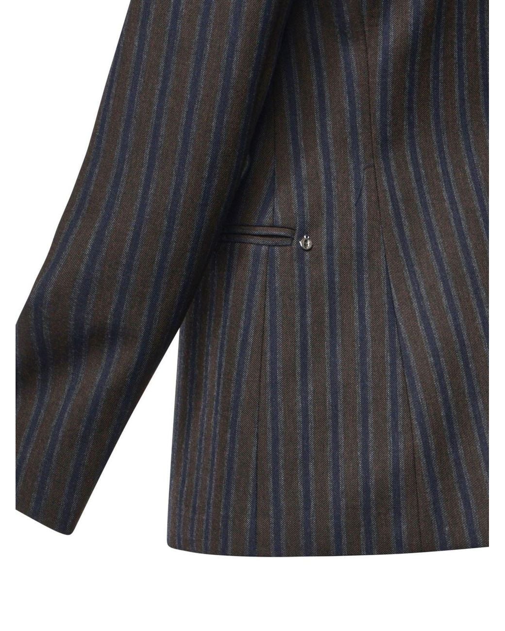 Ottod'Ame Black Ottod'Ame Striped Double-Breasted Blazer