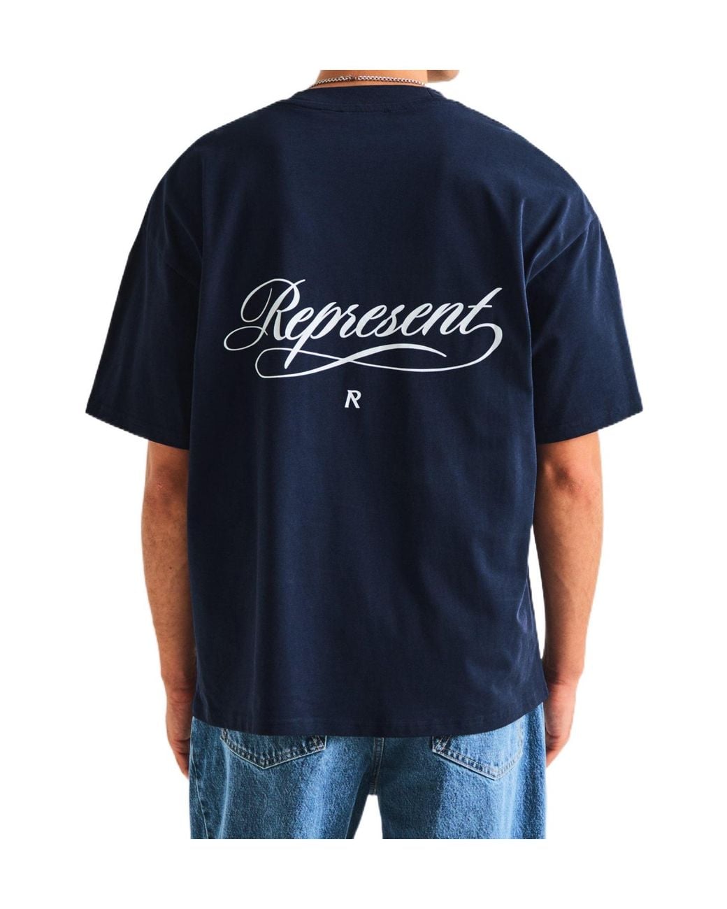 Represent Blue Printed Loosefit Tshirt for men
