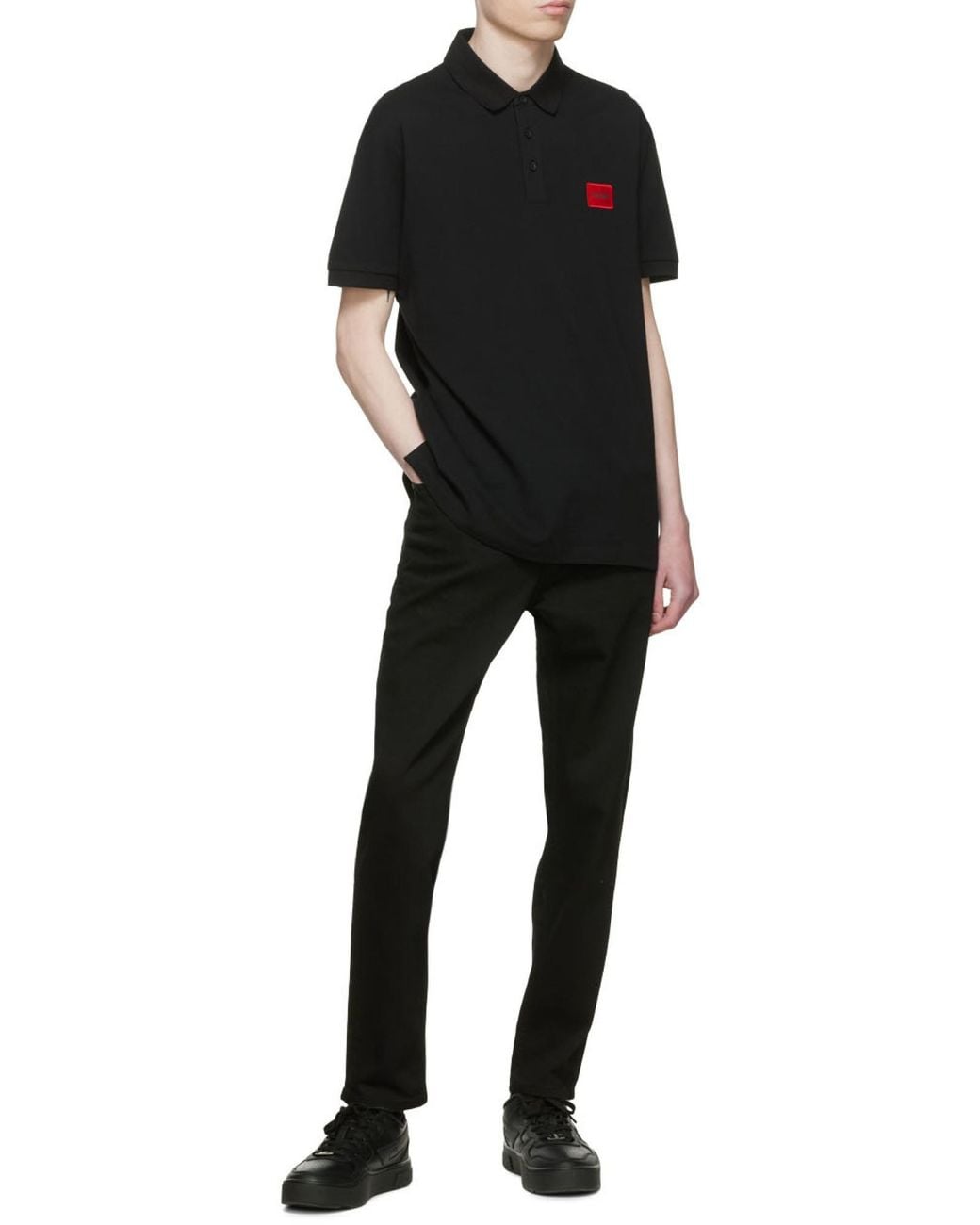 Boss Black Hugo Logo Patch Short-Sleeved Polo Shirt for men