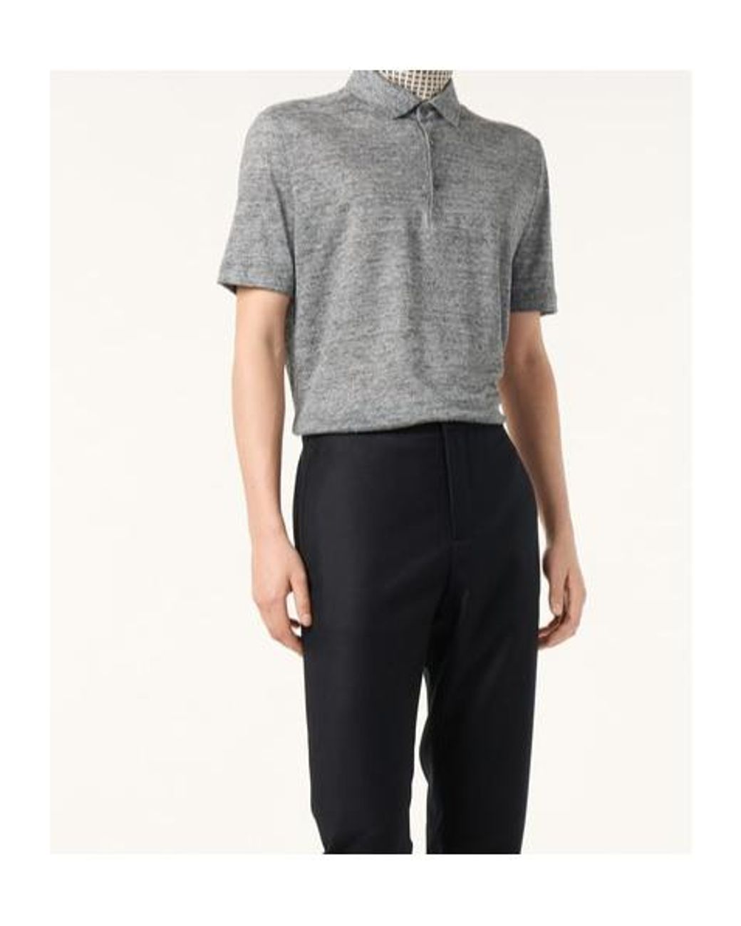 Loro Piana Gray Short-Sleeve Polo Shirt for men