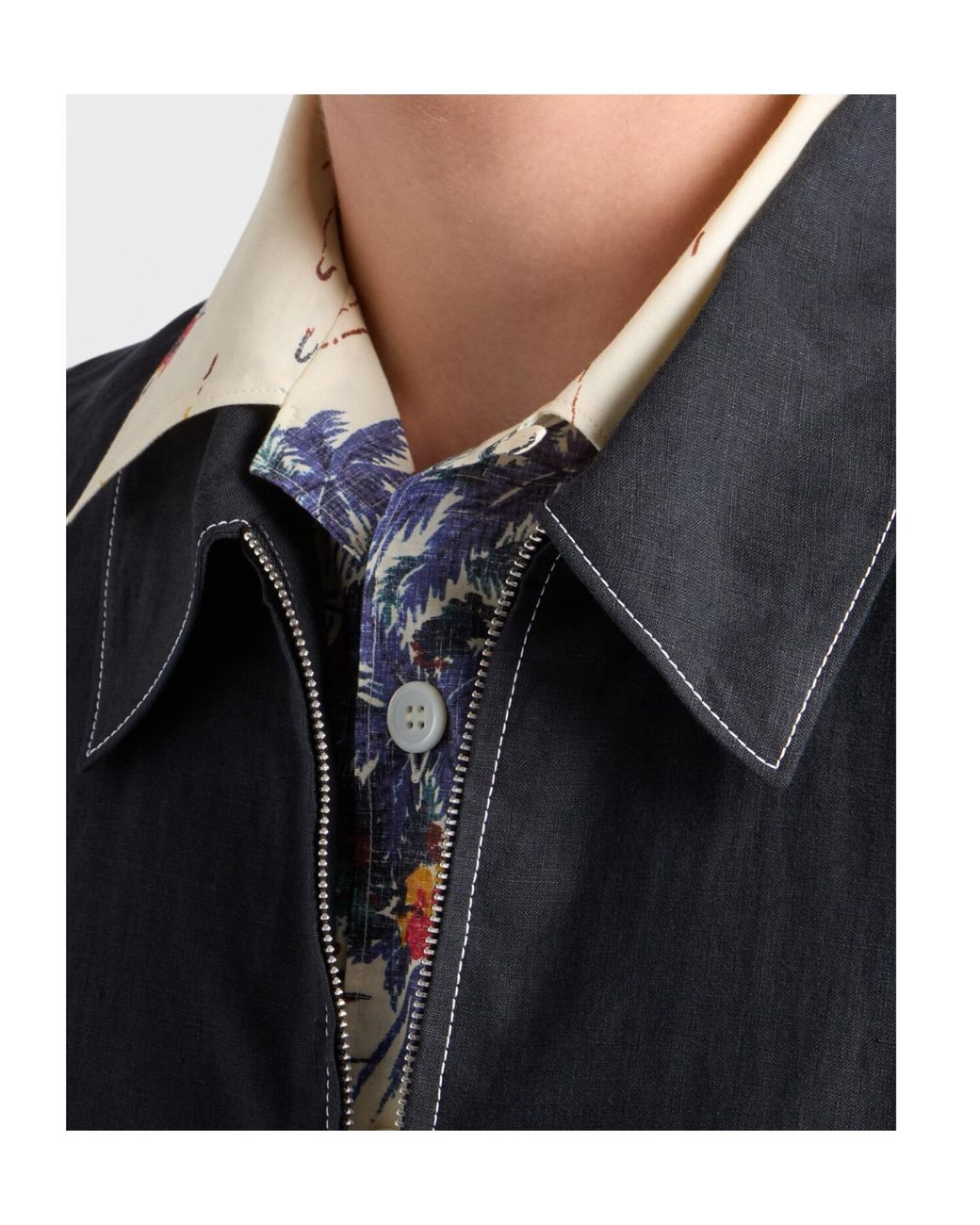 Prada Blue Cotton Blouson Jacket for men