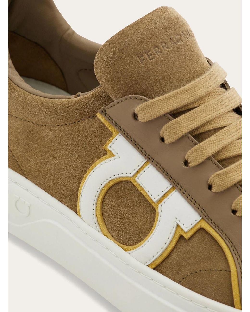 Ferragamo Brown Gancini Sneaker for men