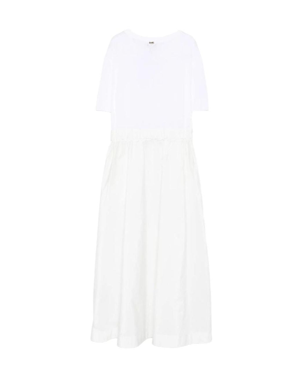 Herno White Short-Sleeved Dress