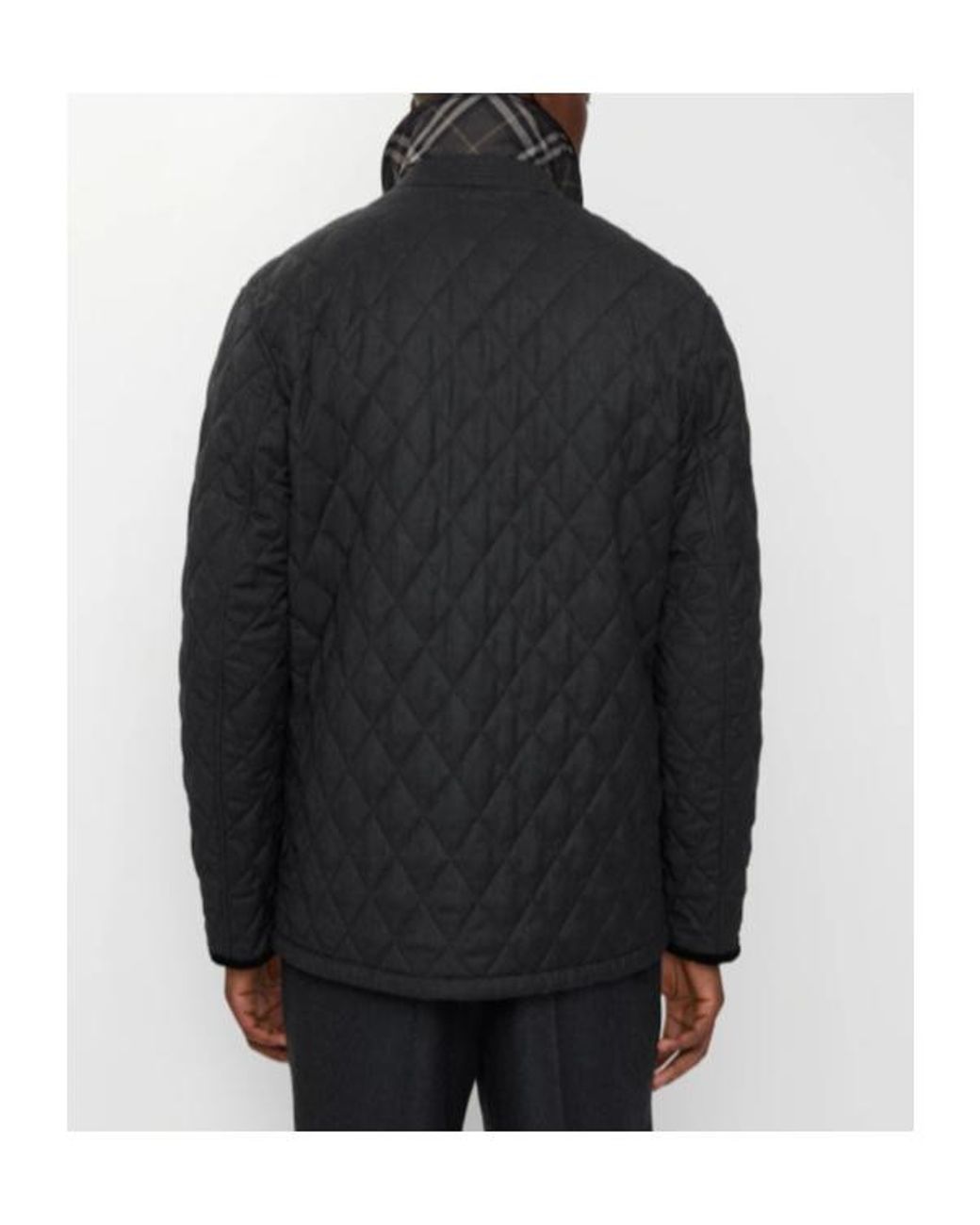 Burberry Black Long Sleeved Quilted Barn Jacket for men