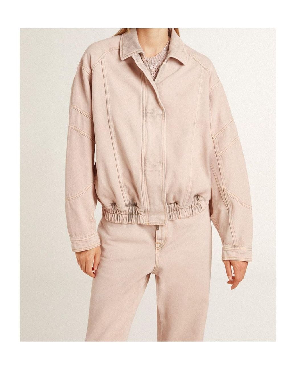 Golden Goose Deluxe Brand Natural Elasticated Waist Bomber Jacket