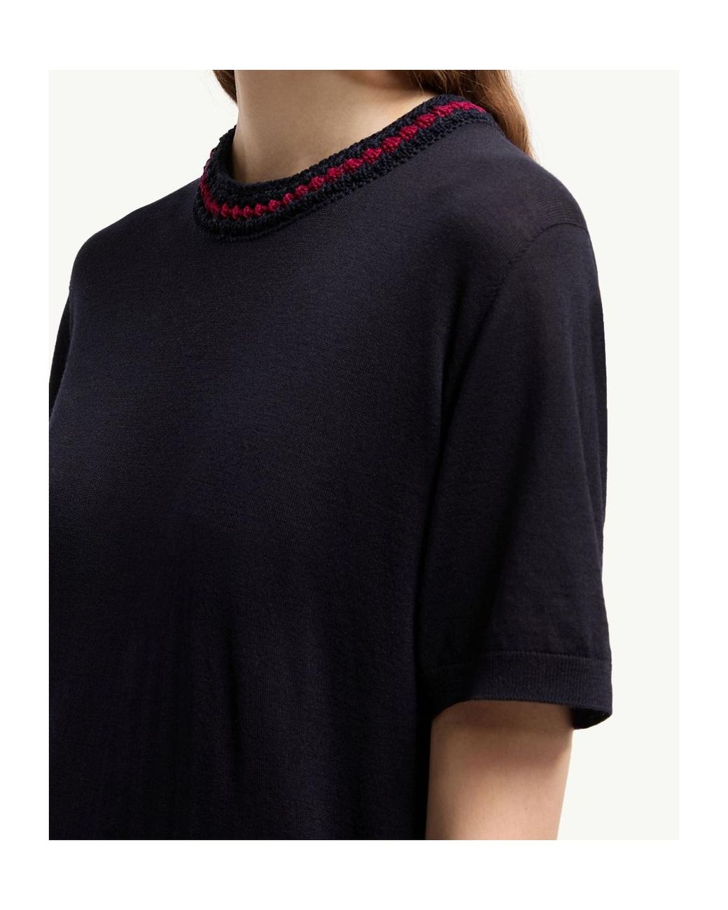 Moncler Blue Jacquard Logo Crewneck Jumper