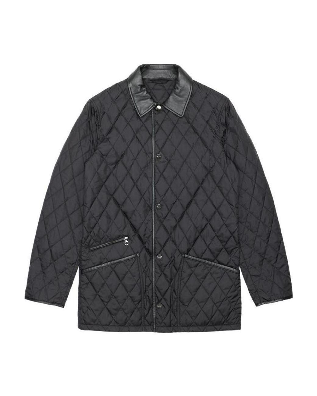 Ferragamo Gray Quilted Casual Jacket for men