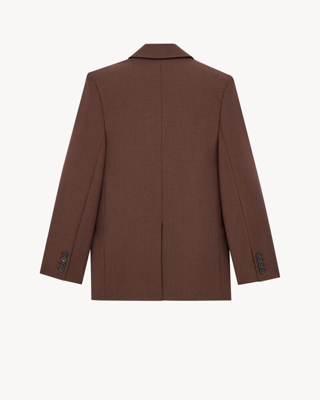 Saint Laurent Brown Double-Breasted Long-Sleeved Jacket