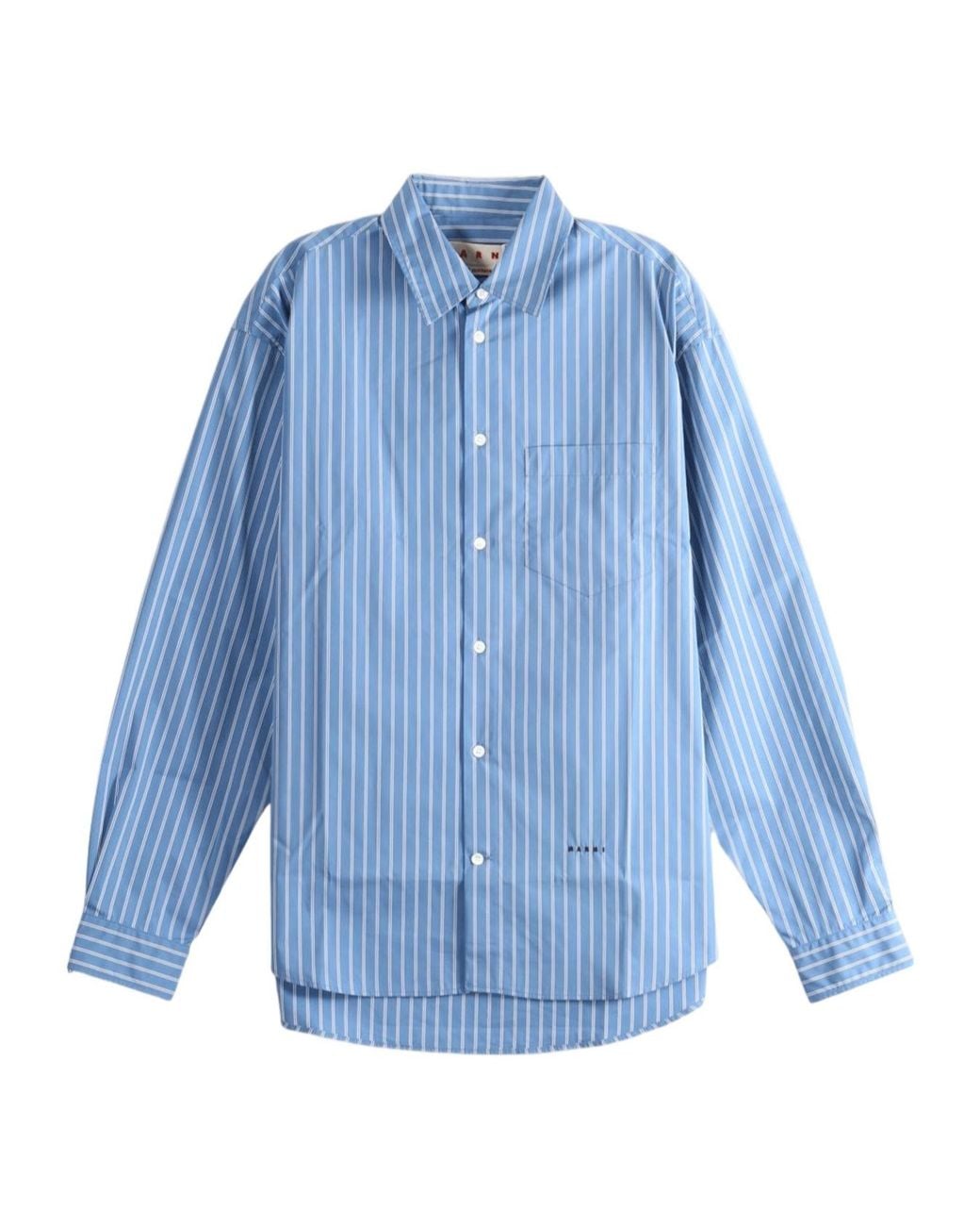Marni Blue Striped Long-Sleeve Shirt for men