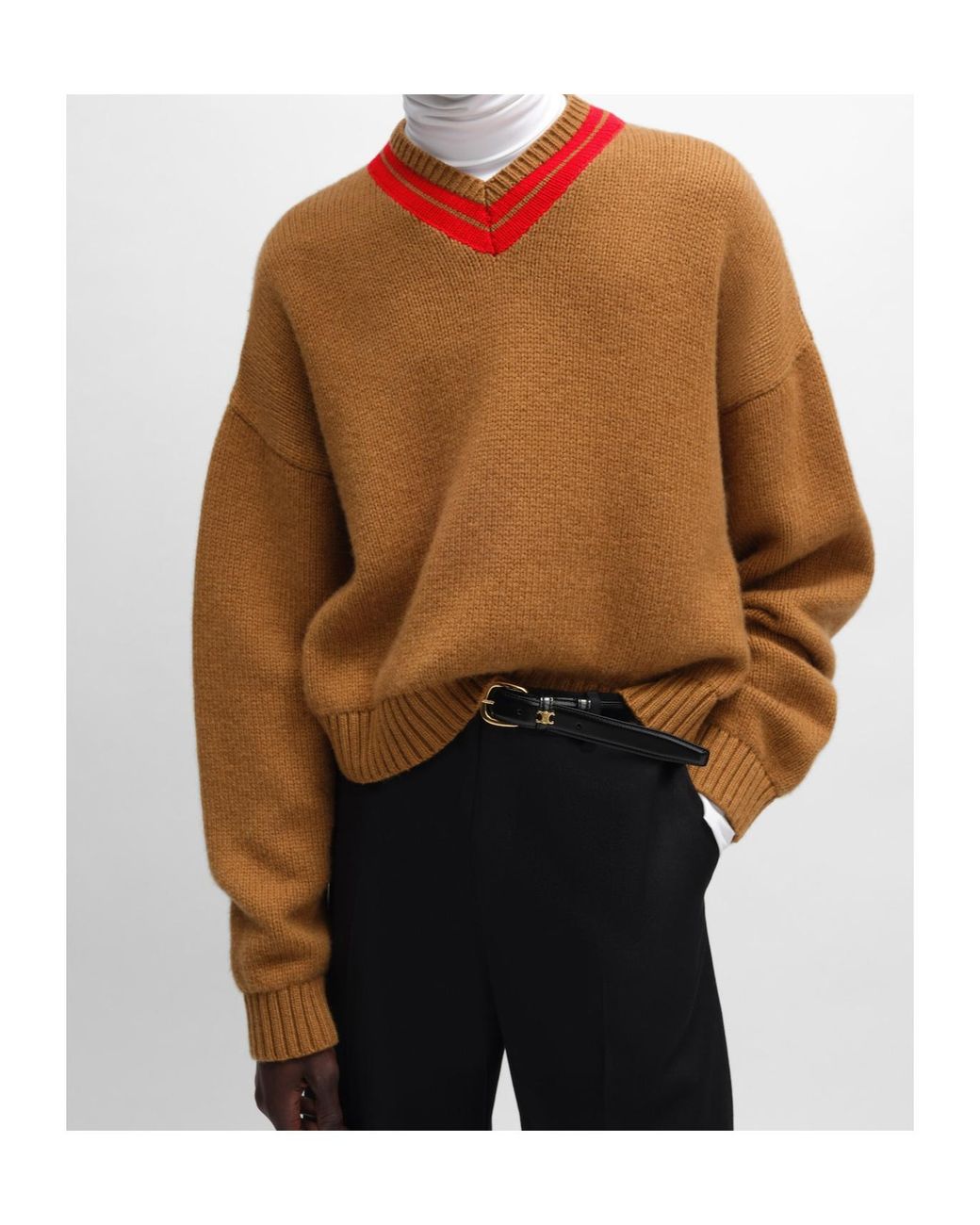 Céline Brown V-Neck Sweater for men