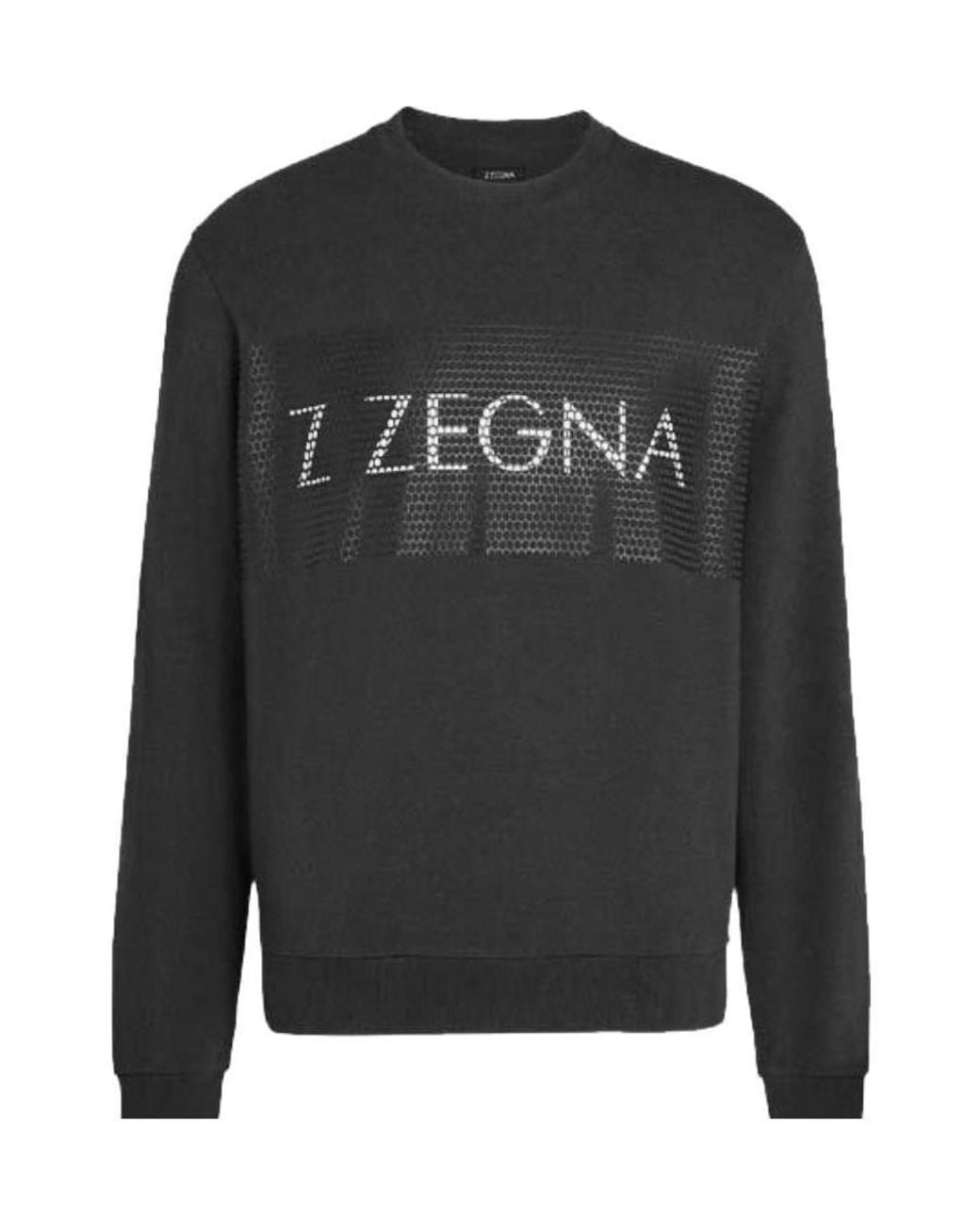 Zegna Black Long-Sleeved Sports Sweater for men