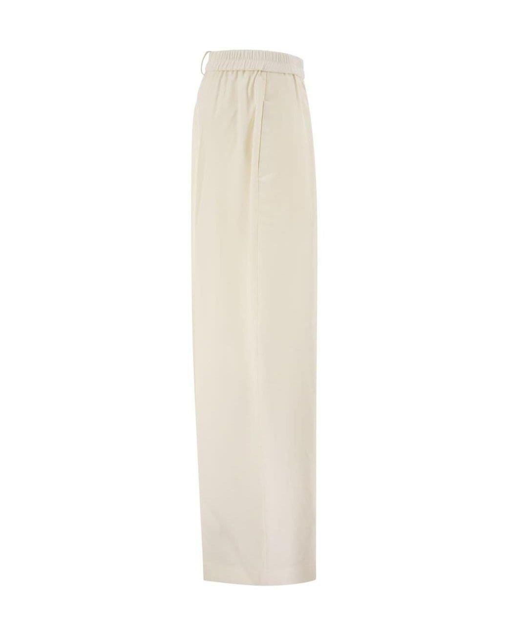 Fabiana Filippi White Tapered-Leg Elasticated-Waist Trousers