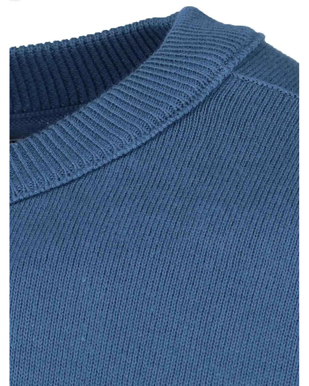 Stone Island Blue Logo Patch Knitted Jumper for men