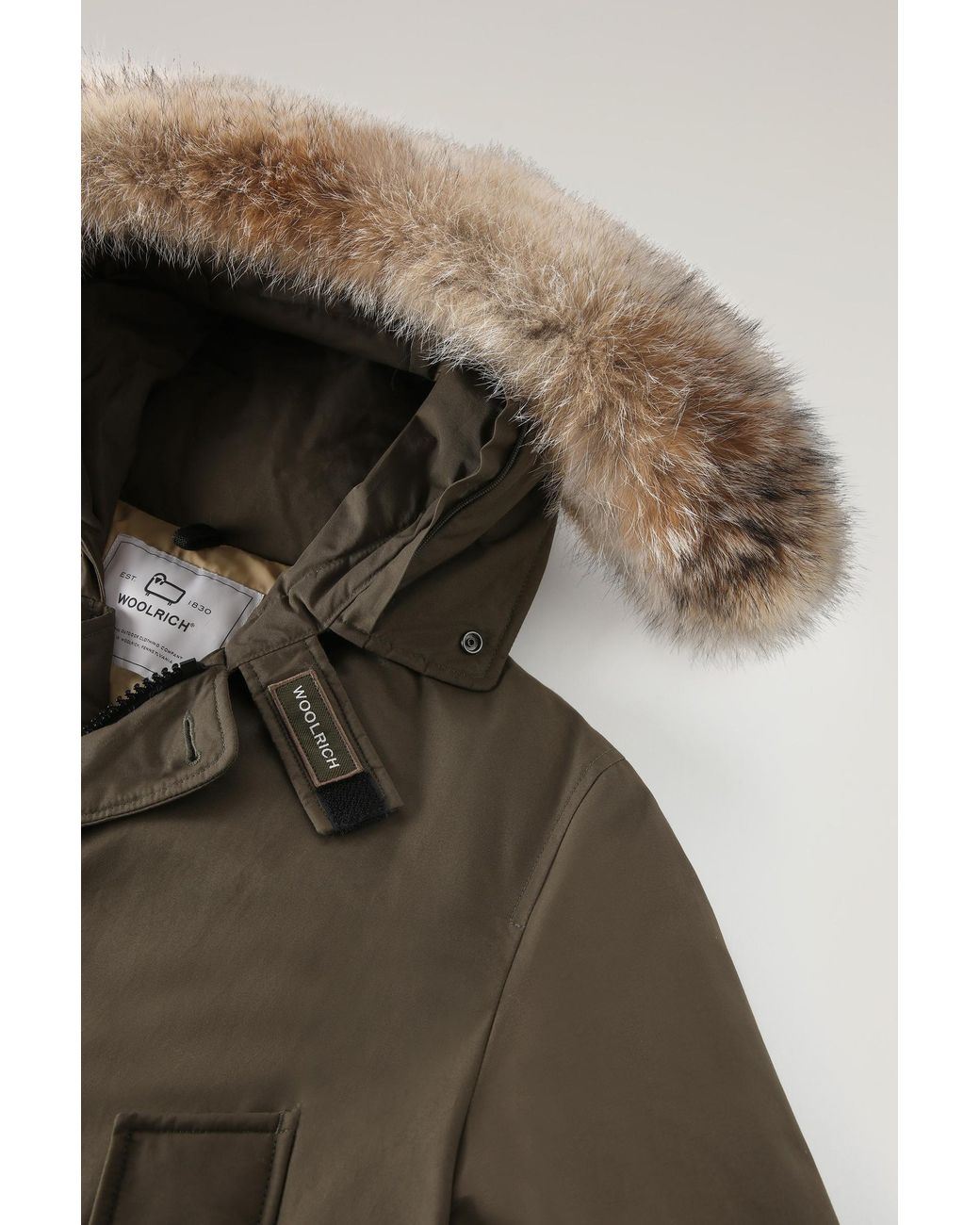 Woolrich Green Logo Down Jacket for men