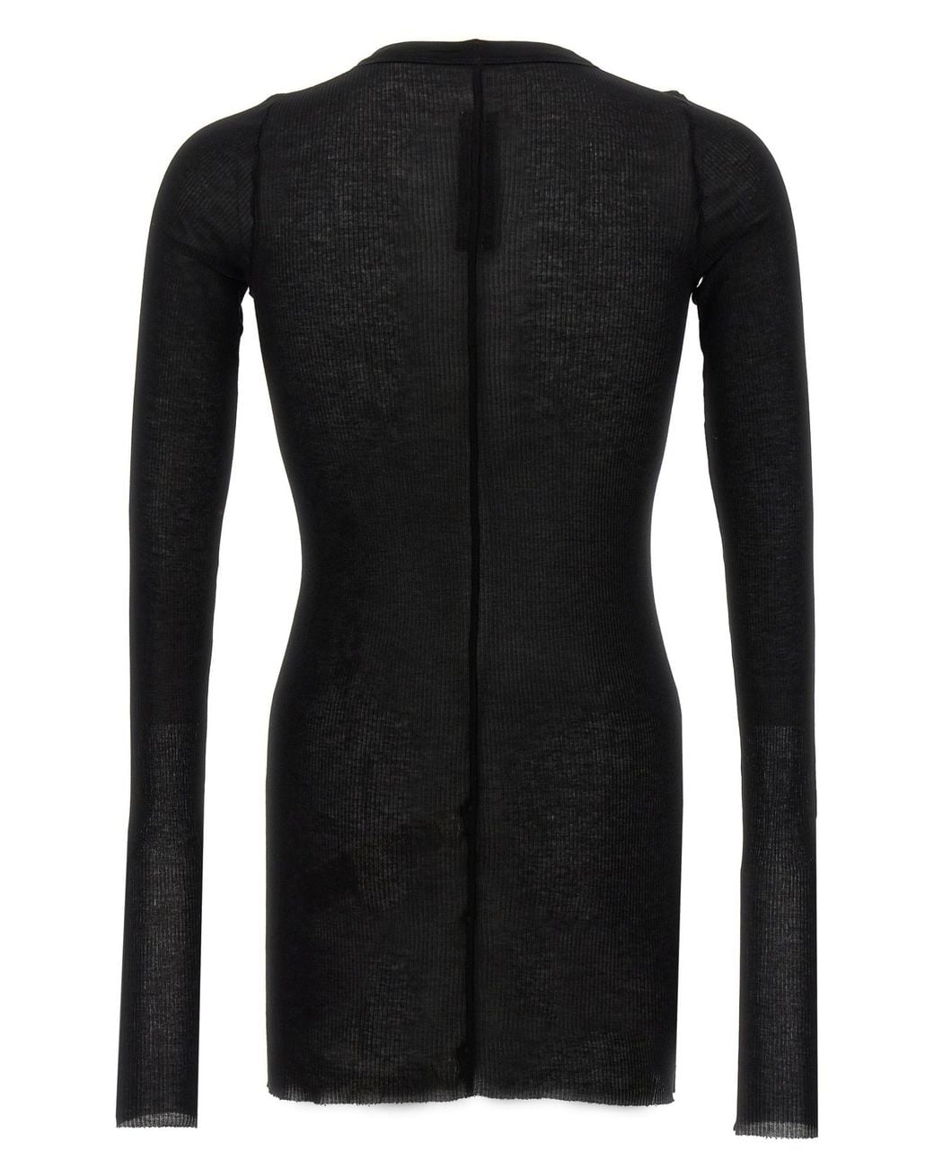 Rick Owens Black Long Sleeved Knitted T-Shirt for men