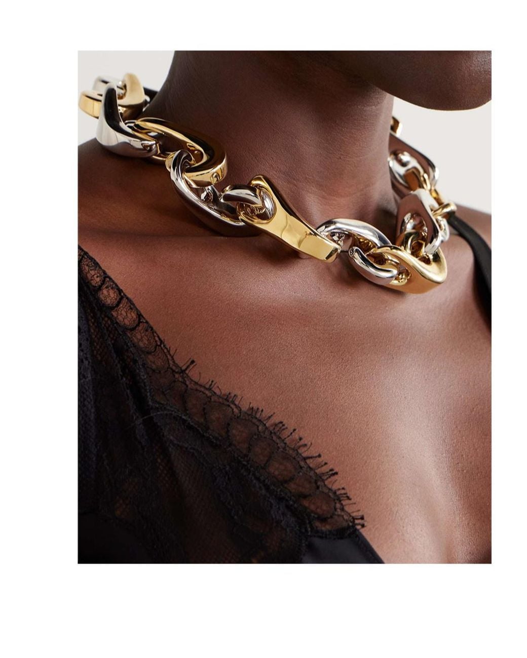 Rabanne White Rabanne Clolurblock Linked Necklace