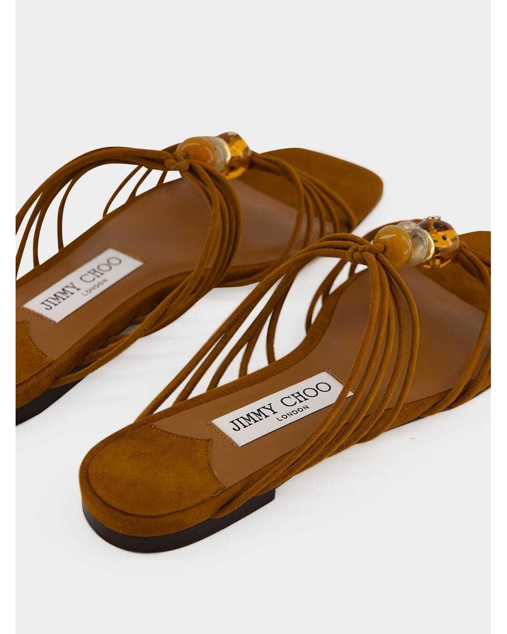 Jimmy Choo Brown Beaded Sandals