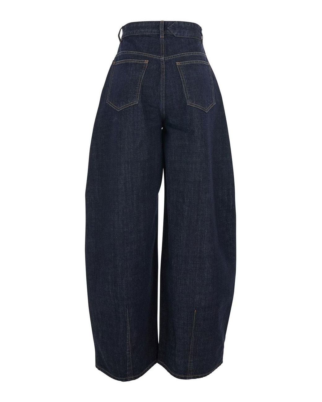Jacquemus Blue High-Waisted Curved Leg Jeans