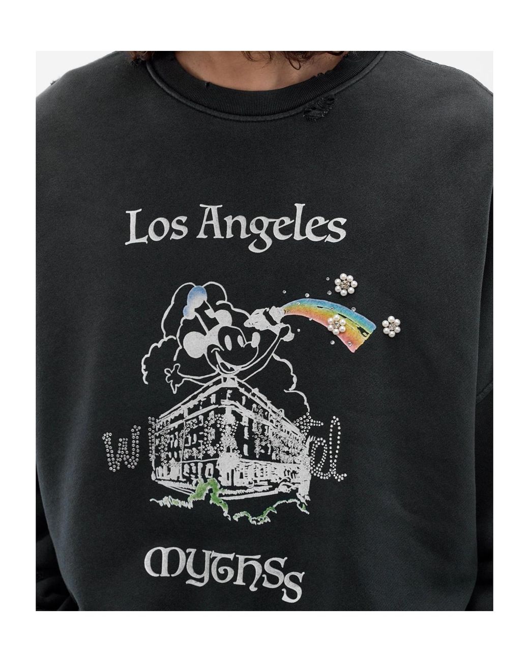 Paly Hollywood Black Crew Neck Sweatshirt for men