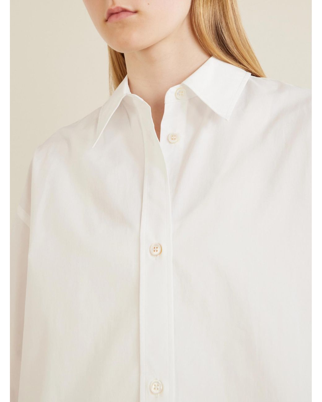 Studio Nicholson White Cotton-Poplin Shirt