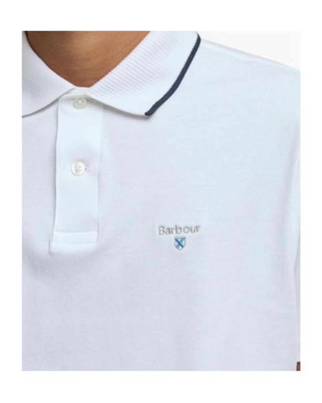 Barbour White Hackney Tailored Short-Sleeved Polo Shirt for men