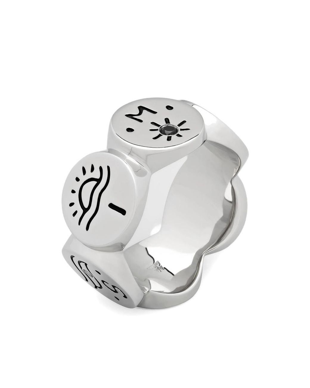 Tom Wood White Patterned Rings for men
