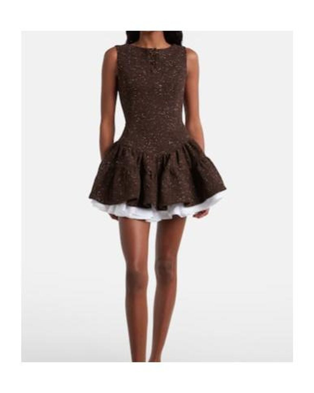 ShuShu/Tong Brown Knitted Wool-Blend Minidress