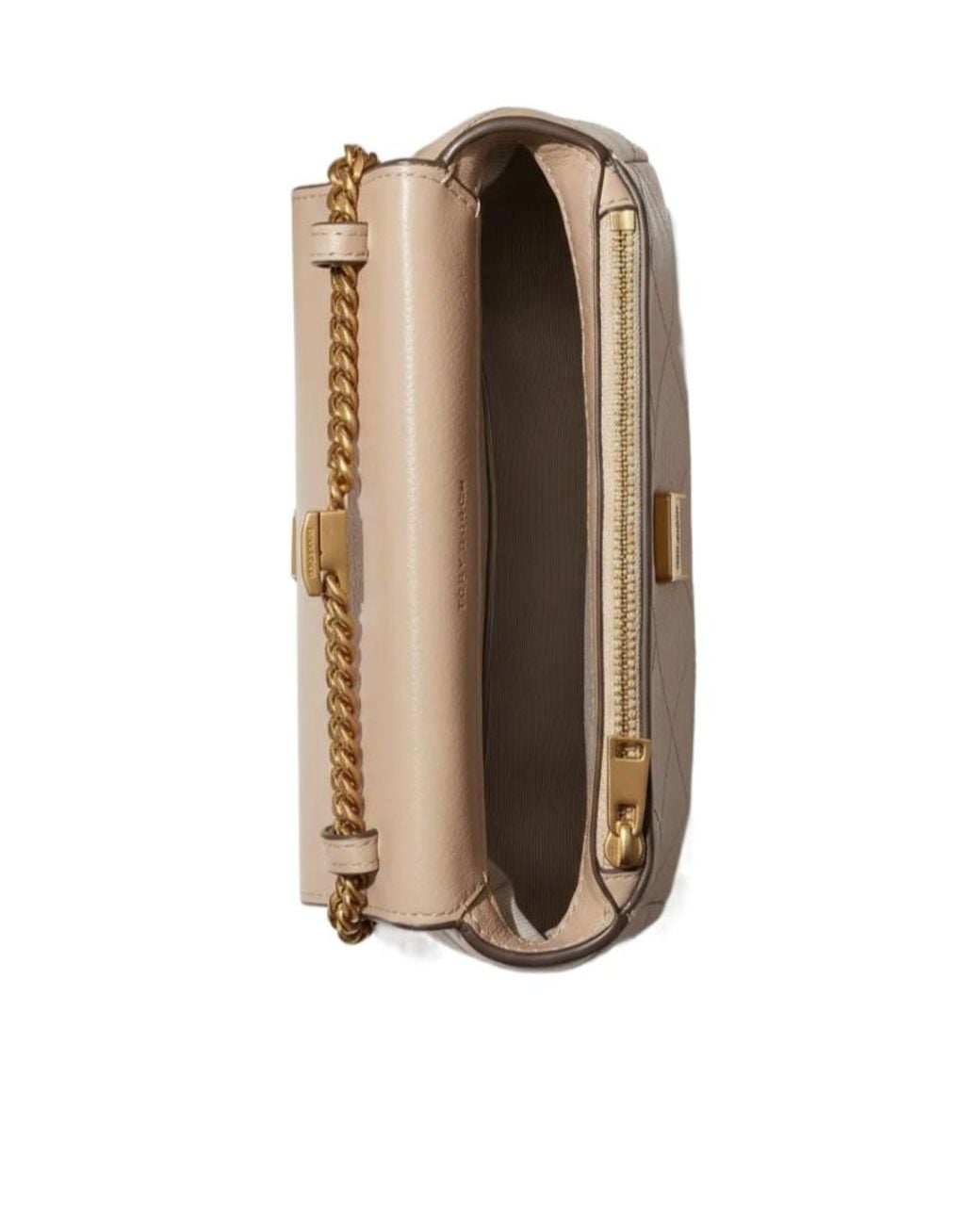 Tory Burch Natural Charlie Mini Top Handle Shoulder Bag