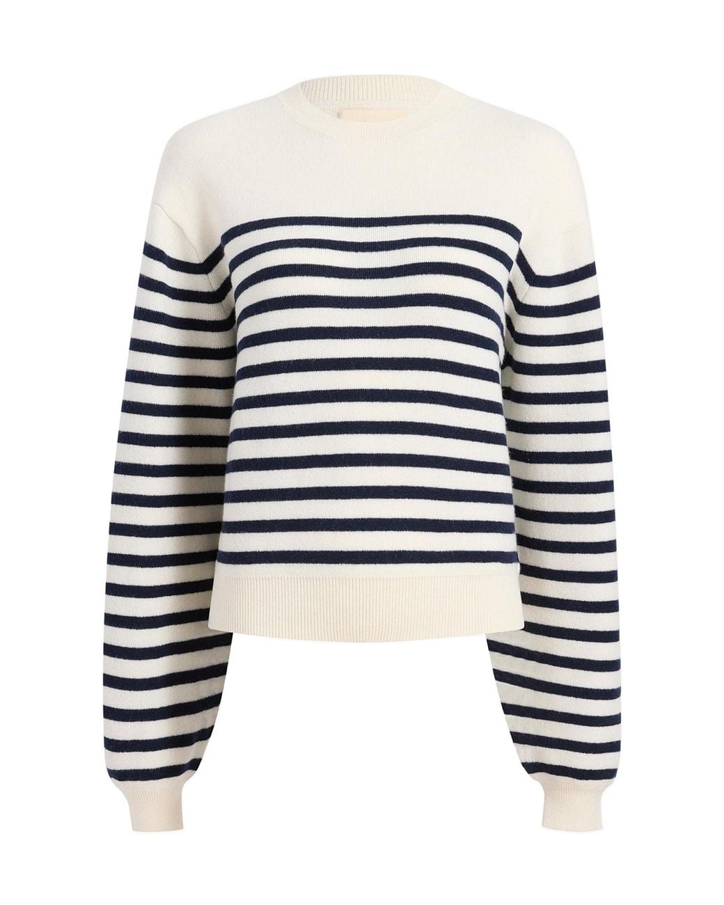 Khaite White Striped Crewneck Jumper