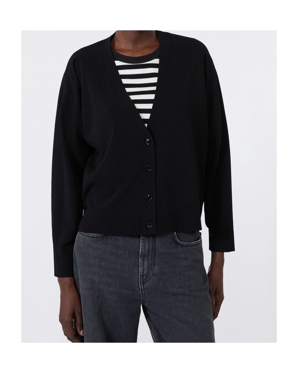 Weekend by Maxmara Black V-Neck Button Cardigan