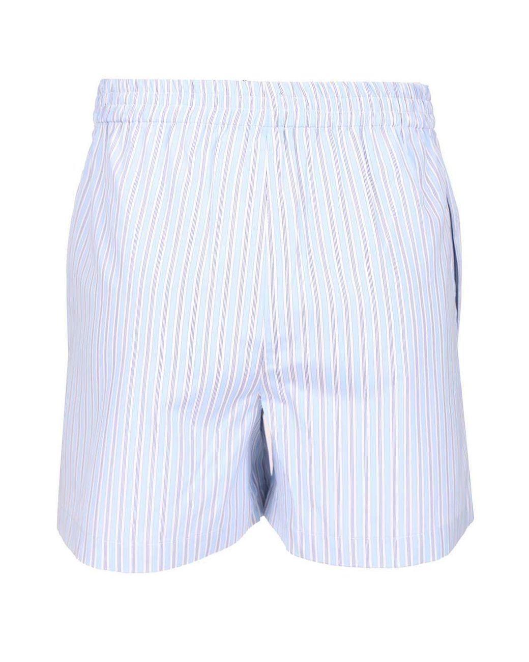 The Attico Blue The Logo Patch Striped Shorts