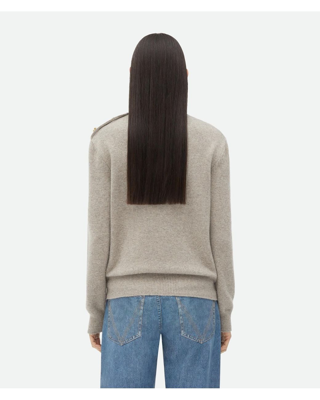 Bottega Veneta Blue Cashmere Sweater With Knot Buttons