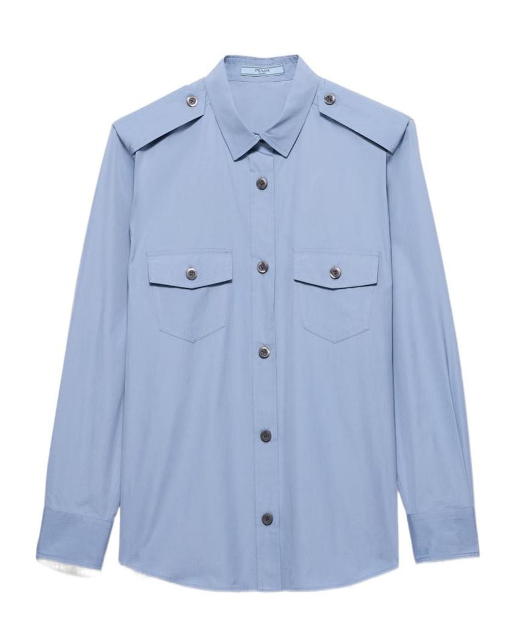 Prada Blue Cotton Poplin Shirt