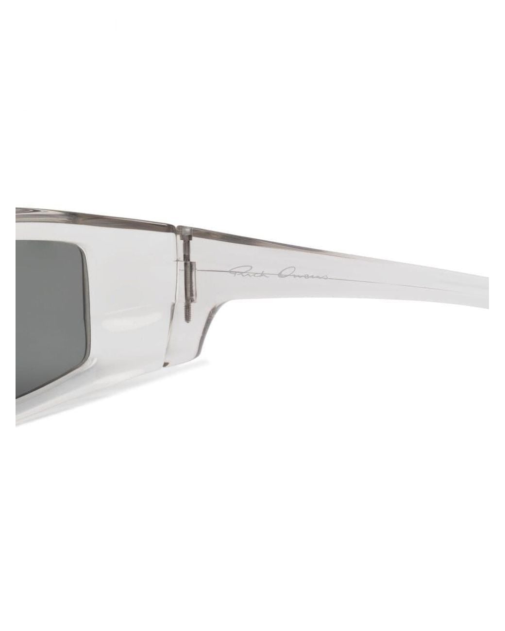 Rick Owens White Rectangular Frame Sunglasses for men