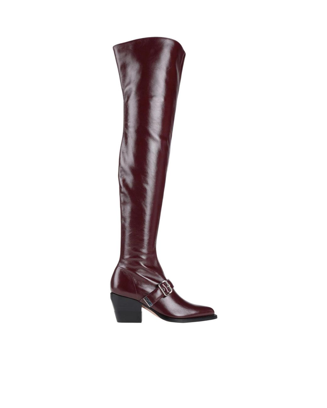 Chloé Red Simple Leather Ankle Boots