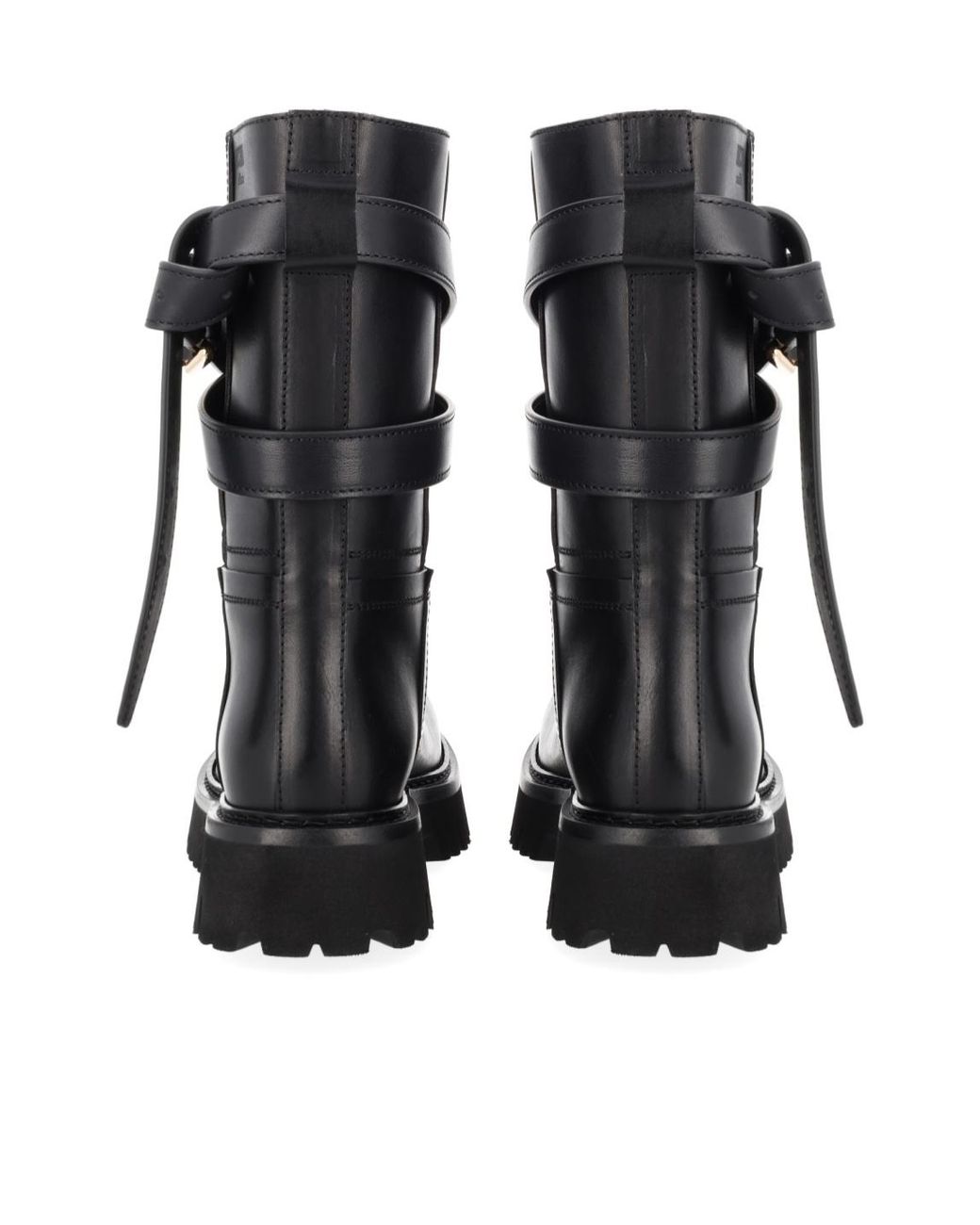 Moschino Black Buckle Ankle Boots