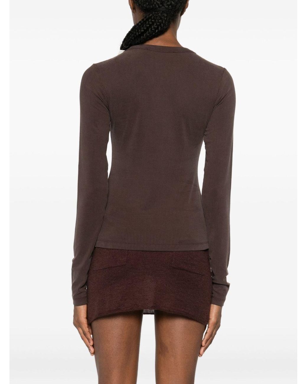 AYA MUSE Brown Crew Neck Sweater
