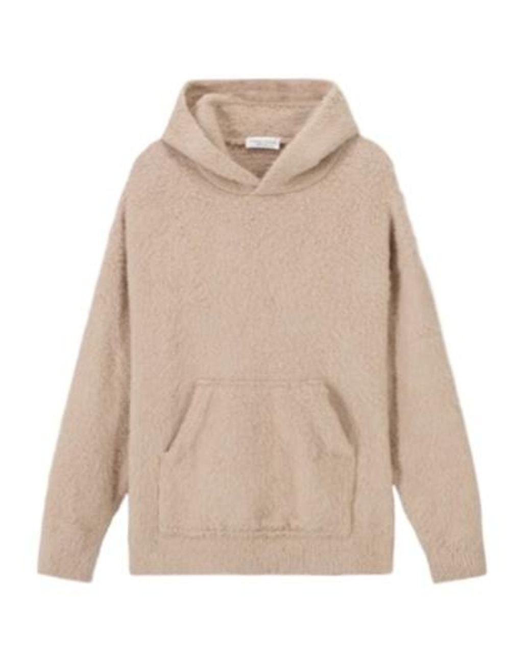 Roberto Collina Natural Oversized Brushed Hooded Sweater for men